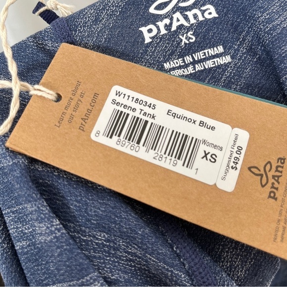 Prana blue striped serene tank nwt - Picture 7 of 7